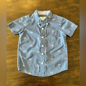 Toddler boy palm tree button down